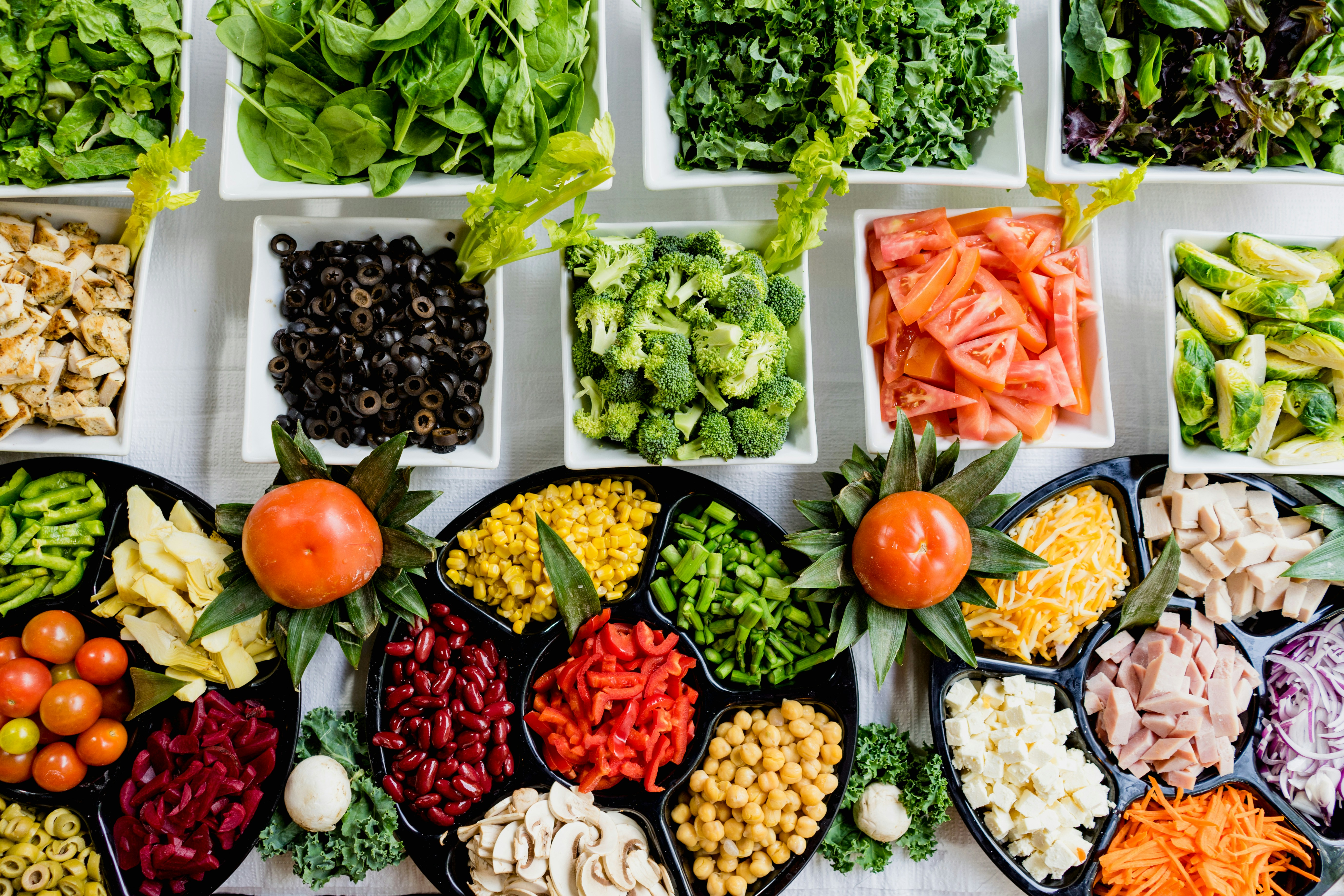 Photograph of different types of vegetables.